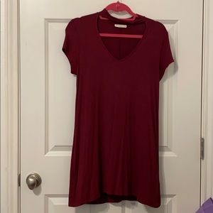 Maroon T-Shirt Dress
